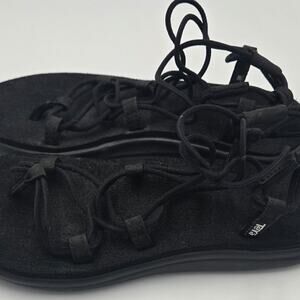 Teva Voya Infinity Black Lace Up Gladiator Sand Size W6